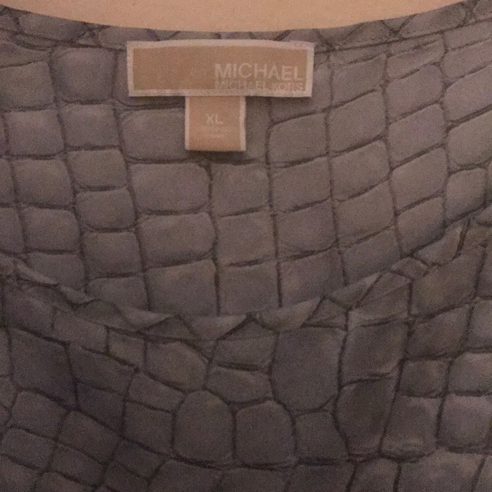 Michael Kors Silver Python Peasant Top - image 3